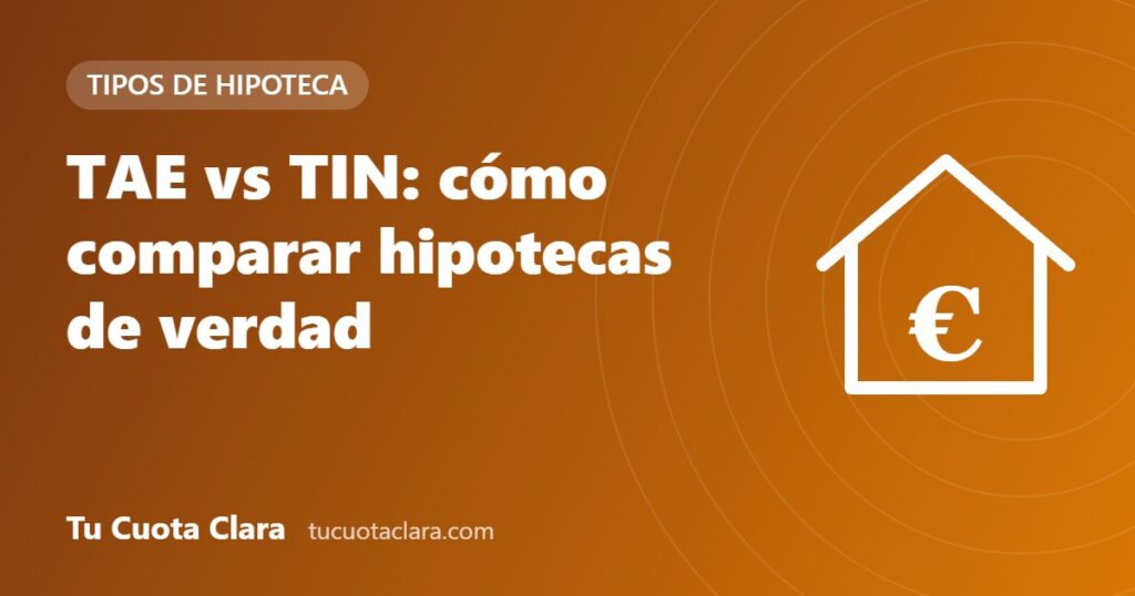 TAE vs TIN: cómo comparar hipotecas de verdad - Tu Cuota Clara